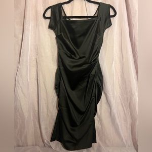 Betsy & Adam Formal Ruched Black Dress - Size 10